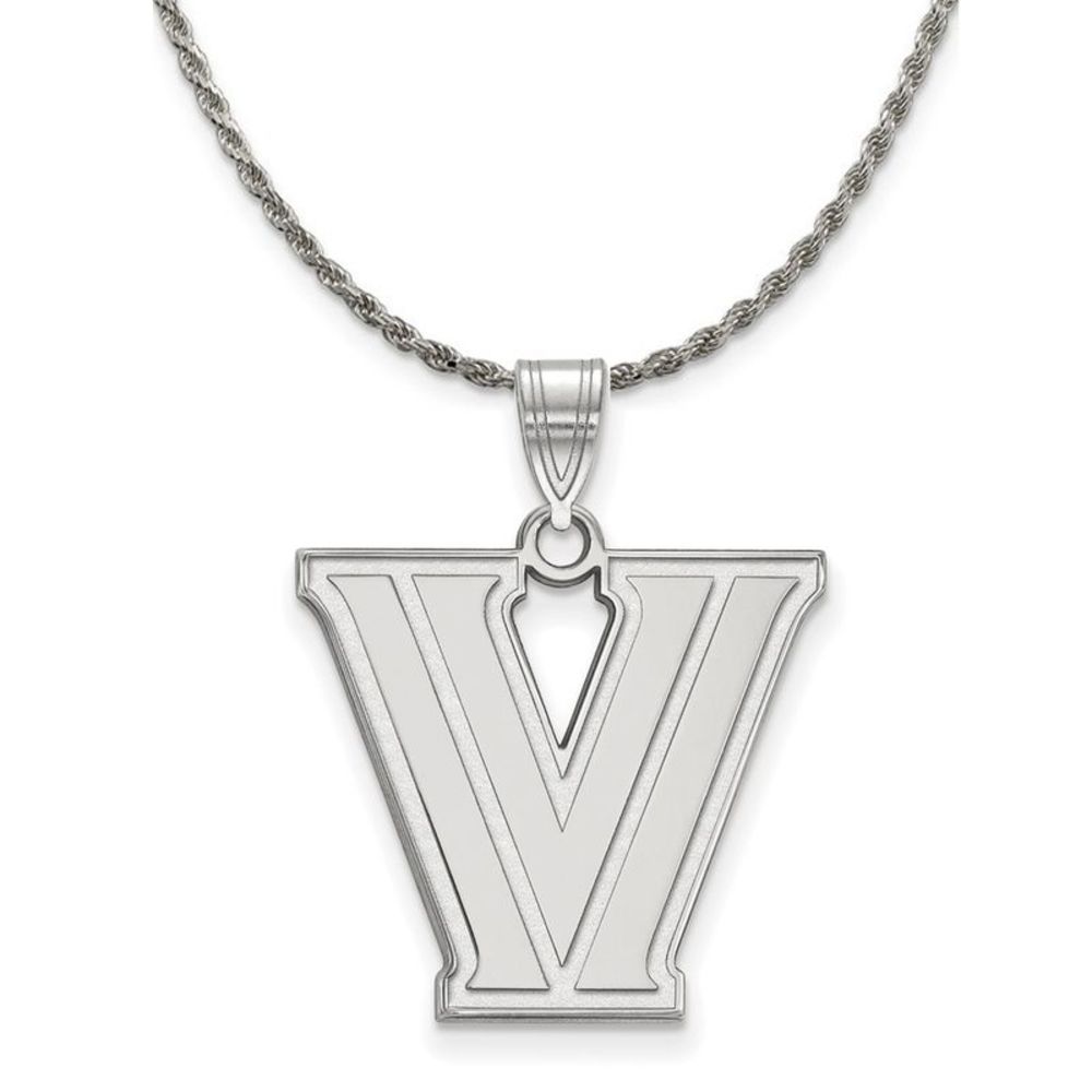 Sterling Silver Villanova U. Large 'V' Pendant Necklace - 26 Inch